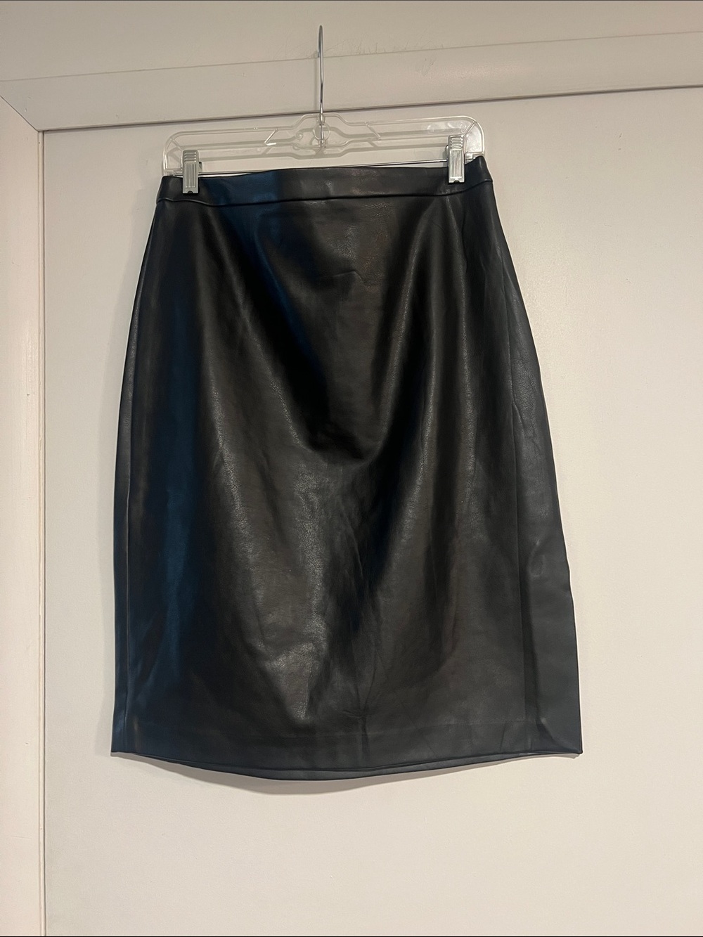 Banana Republic Factory Black Faux Leather Pencil Skirt